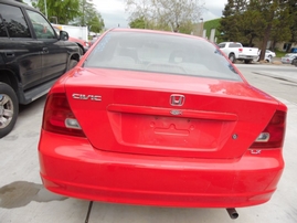 2001 HONDA CIVIC LX RED 2DR 1.7L AT A17572